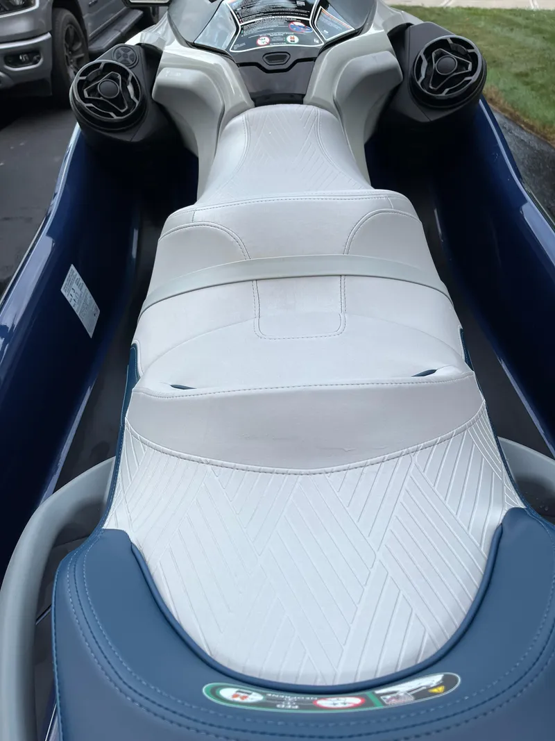 Slide: The Image of 2023 Sea-Doo GTX 300 Limited jet ski with sleek white seat design. - 6