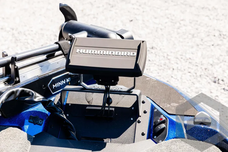 Slide: The Image of 2025 Skeeter ZXR 21 boat with Humminbird fish finder and Minn Kota trolling motor. - 35