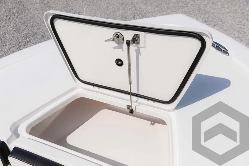 Slide: The Image of 2025 Tidewater 2300 Carolina Bay storage compartment with open hatch. - 27