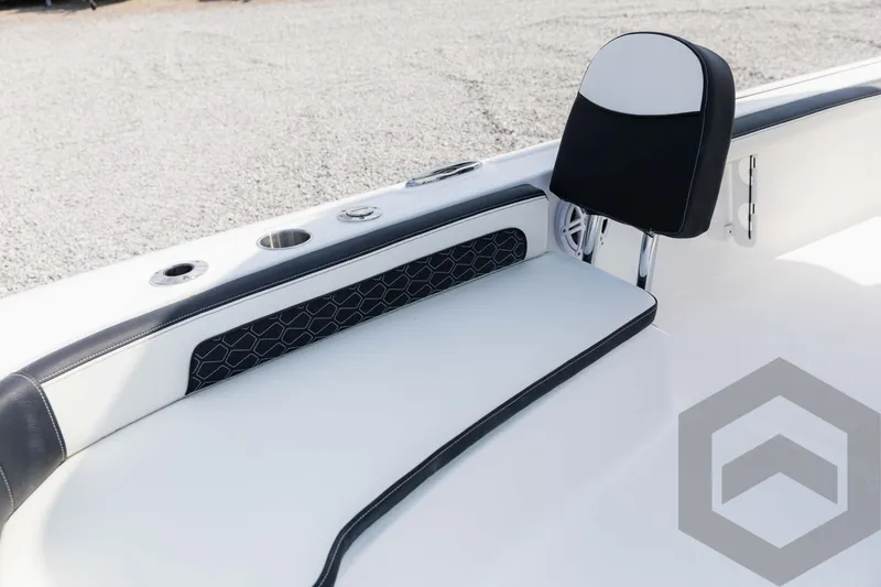 Slide: The Image of 2025 Tidewater 2300 Carolina Bay boat interior with sleek seating and modern design. - 34