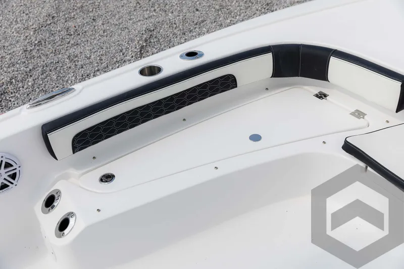 Slide: The Image of 2025 Tidewater 2300 Carolina Bay boat interior with sleek seating and modern design. - 38