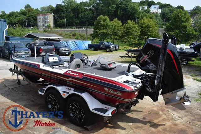 Slide: The Image of 2025 Bass Cat Puma STS boat at Thayer's Marine dealership. - 12