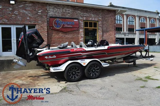 Slide: The Image of 2025 Bass Cat Puma STS boat at Thayer's Marine dealership. - 3