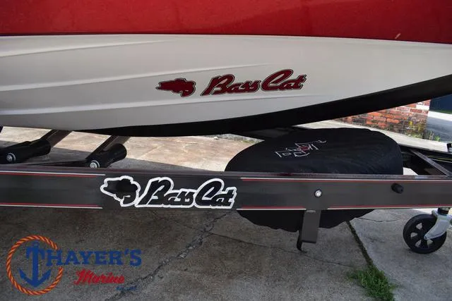 Slide: The Image of 2025 Bass Cat Puma STS boat on trailer at Thayer's Marine. - 6
