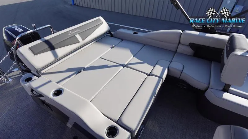 Slide: The Image of 2025 Barletta Cabrio 22U boat interior with spacious seating and modern design. - 12