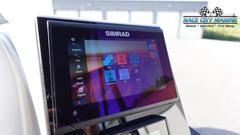 Slide: The Image of Simrad display on 2025 Barletta Cabrio 22U boat dashboard at Race City Marine. - 31