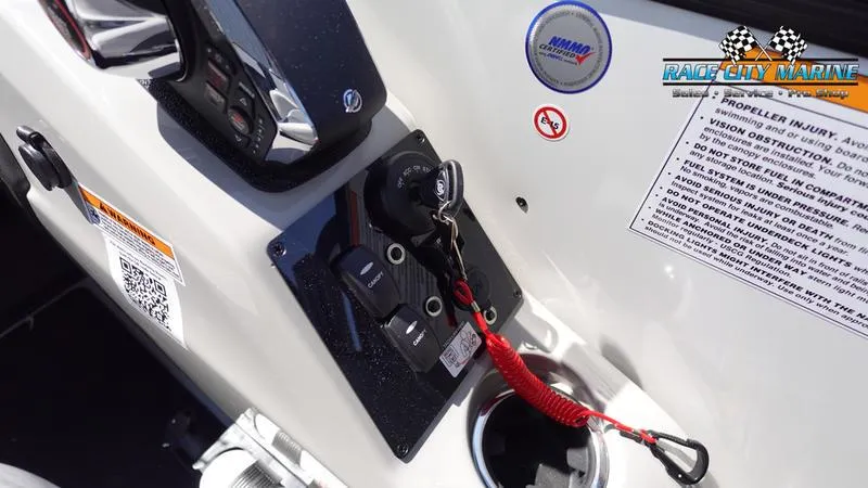 Slide: The Image of Control panel of 2025 Barletta C24QC boat with safety features and instructions. - 13