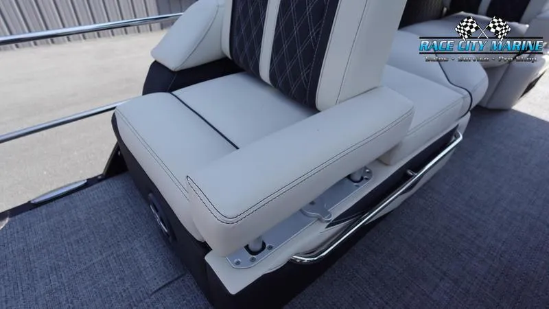 Slide: The Image of 2025 Barletta L25M boat seat with luxurious upholstery and sleek design. - 14