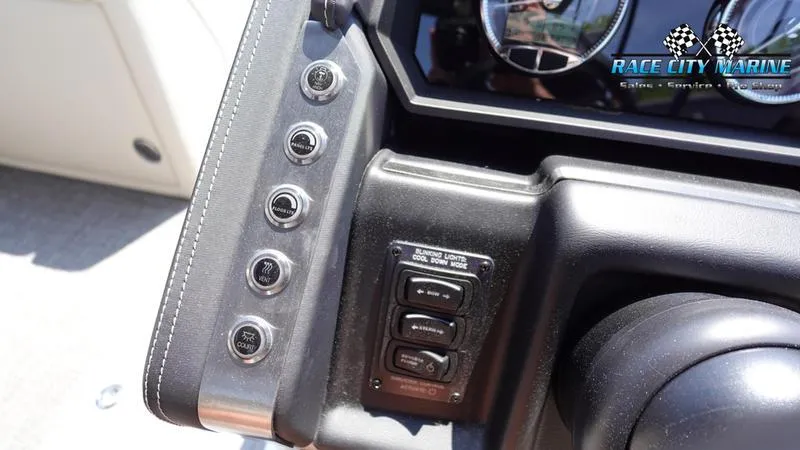 Slide: The Image of Barletta L25M 2025 dashboard with control switches and Race City Marine logo. - 29