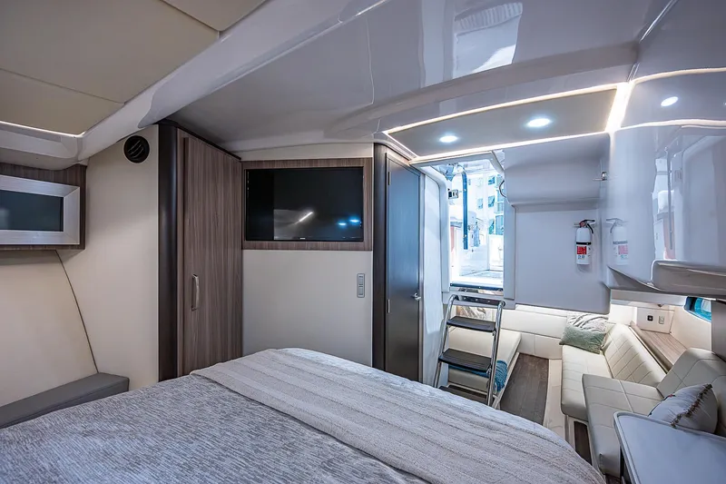 Slide: The Image of Luxurious interior of 2022 Regal 36 XO yacht with modern amenities. - 10