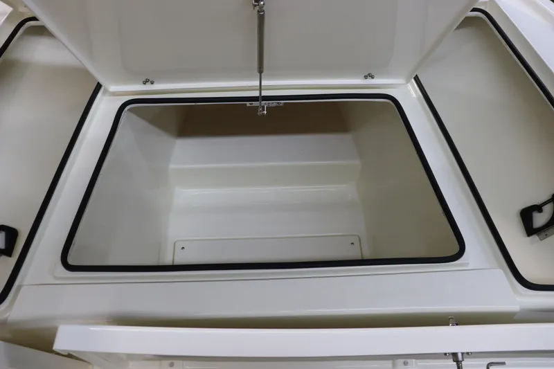 Slide: The Image of 2025 Pathfinder 2500 Hybrid storage compartment, open lid, spacious interior, white finish. - 29