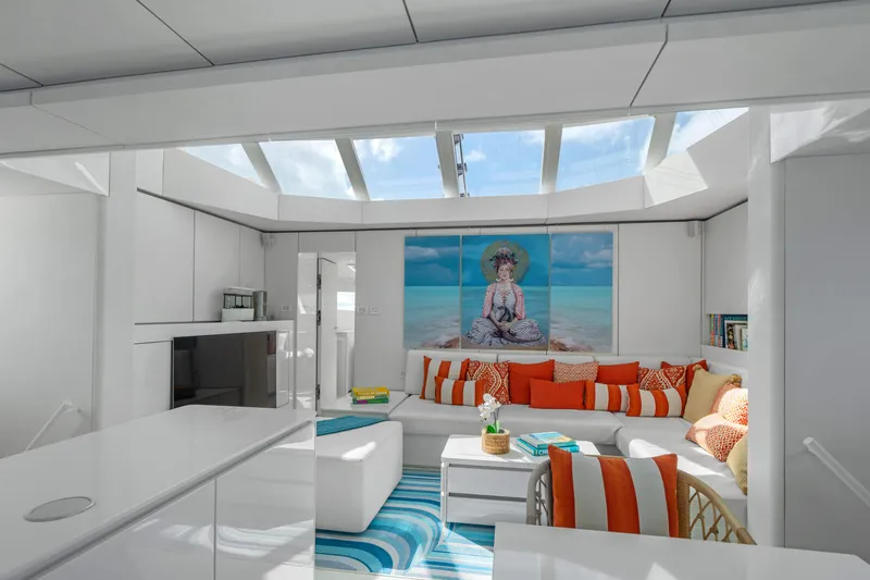 Slide: The Image of Luxurious Sunreef 70 yacht interior, modern design with vibrant decor, 2016 model. - 15