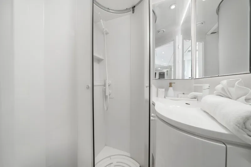Slide: The Image of Luxurious bathroom in 2016 Sunreef 70 yacht with modern shower and sleek design. - 21