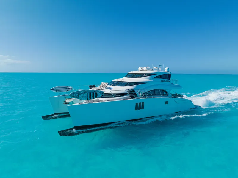 Slide: The Image of Luxury Sunreef 70 yacht cruising in turquoise waters, 2016 model. - 48