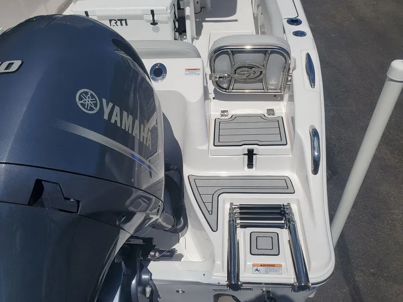 Slide: The Image of 2022 Sea Fox 268 Commander boat with Yamaha engine, rear deck view. - 33