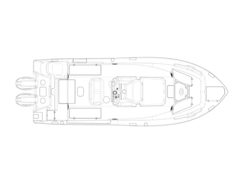 Slide: The Image of Top view schematic of 2022 Sea Fox 268 Commander boat layout. - 37