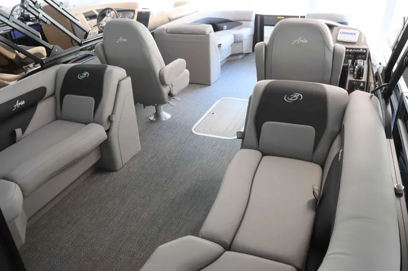Slide: The Image of 2025 Barletta ARIA 22QC interior with luxurious seating and modern design. - 4