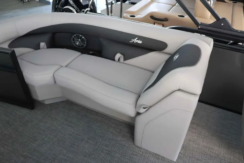 Slide: The Image of 2025 Barletta ARIA 22QC boat interior with luxurious seating and modern design. - 9