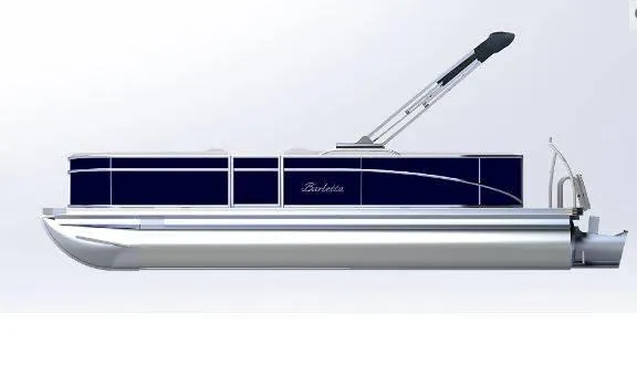 Slide: The Image of 2025 Barletta ARIA 22QC pontoon boat with sleek design and modern features. - 8