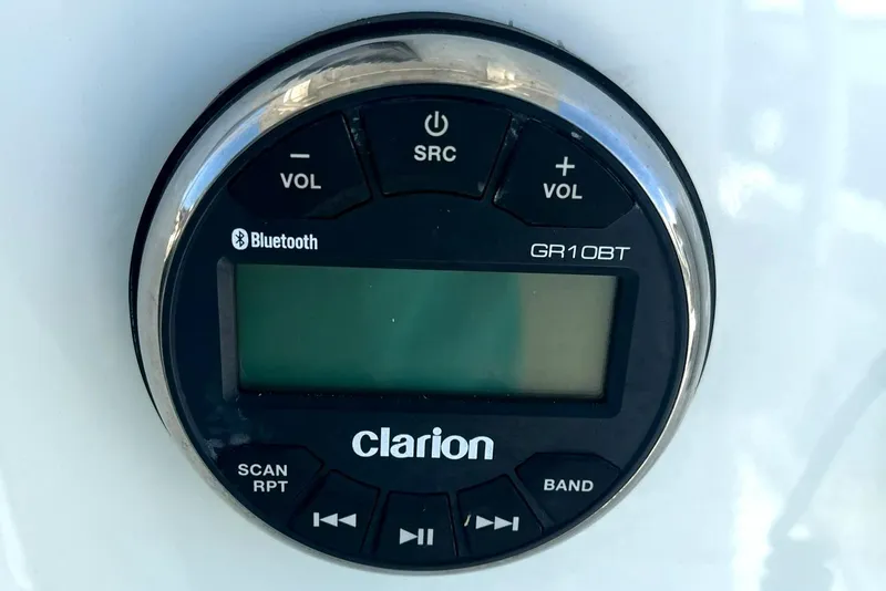 Slide: The Image of Clarion GR10BT Bluetooth stereo system on 2018 Clearwater 2508 boat. - 7