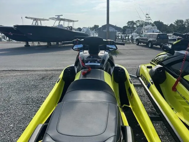 Slide: The Image of 2021 Yamaha WaveRunner VX Limited in a marina setting, parked on a trailer. - 7