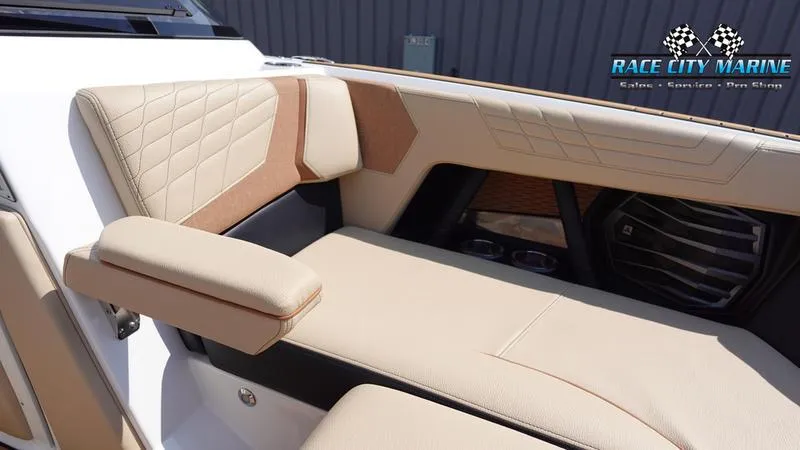 Slide: The Image of Luxurious seating area in 2022 Nautique Super Air Nautique G23 boat. - 43