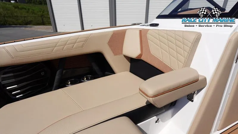 Slide: The Image of Interior of 2022 Nautique Super Air Nautique G23 with luxurious upholstery. - 49