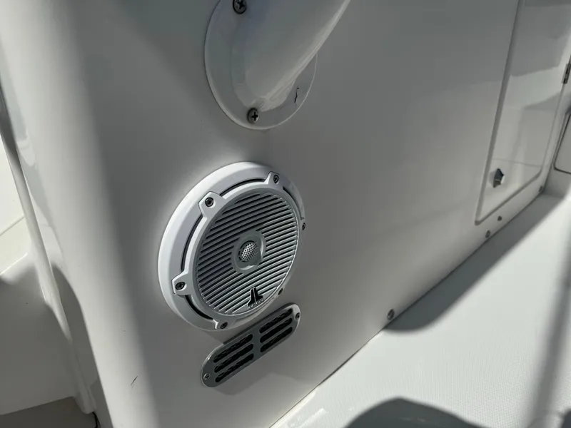 Slide: The Image of Close-up of a 2009 Regulator 32 Forward Seating boat speaker and vent. - 20