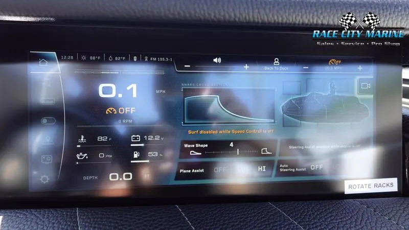 Slide: The Image of Touchscreen display of 2022 Nautique Super Air Nautique G23 boat controls. - 34
