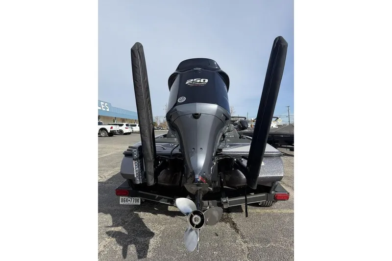 Slide: The Image of 2018 Skeeter FX20 Limited Edition boat with 250 horsepower engine, rear view. - 10