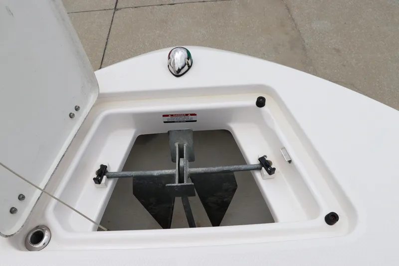 Slide: The Image of Anchor storage compartment on 2018 Robalo R202 Explorer boat. - 14