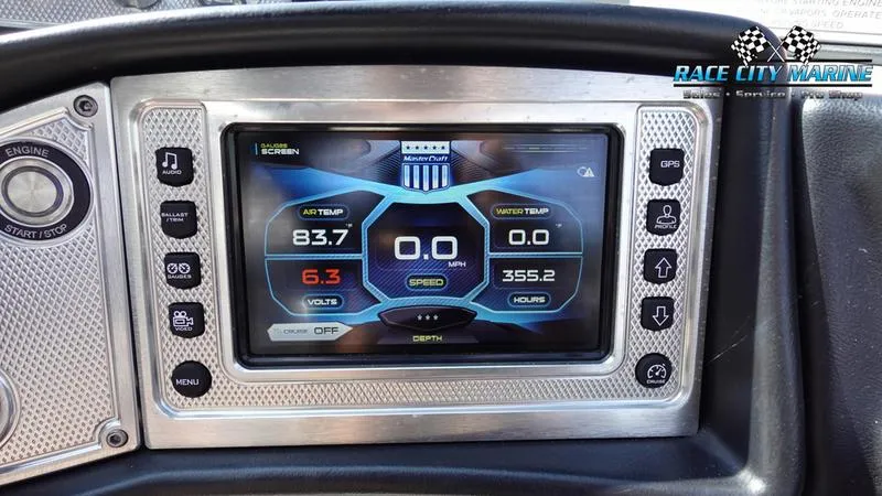 Slide: The Image of Dashboard of a 2015 MasterCraft X55 boat displaying temperature and speed metrics. - 30