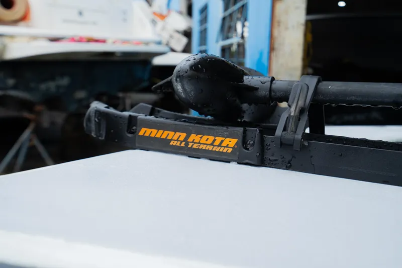 Slide: The Image of Minn Kota All Terrain motor on 1988 Baretta Success 185 boat. - 2