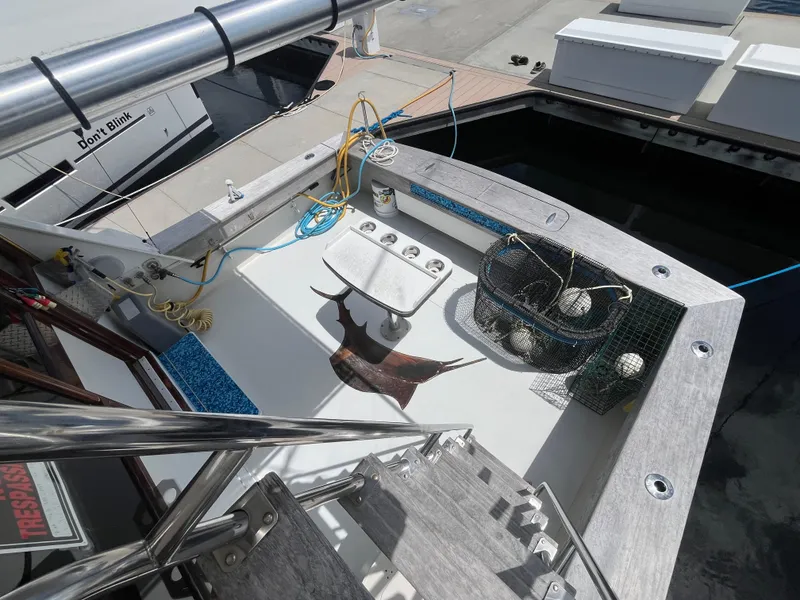 Slide: The Image of Fishing deck of 1988 Jersey Dawn 40 boat with equipment and gear. - 9