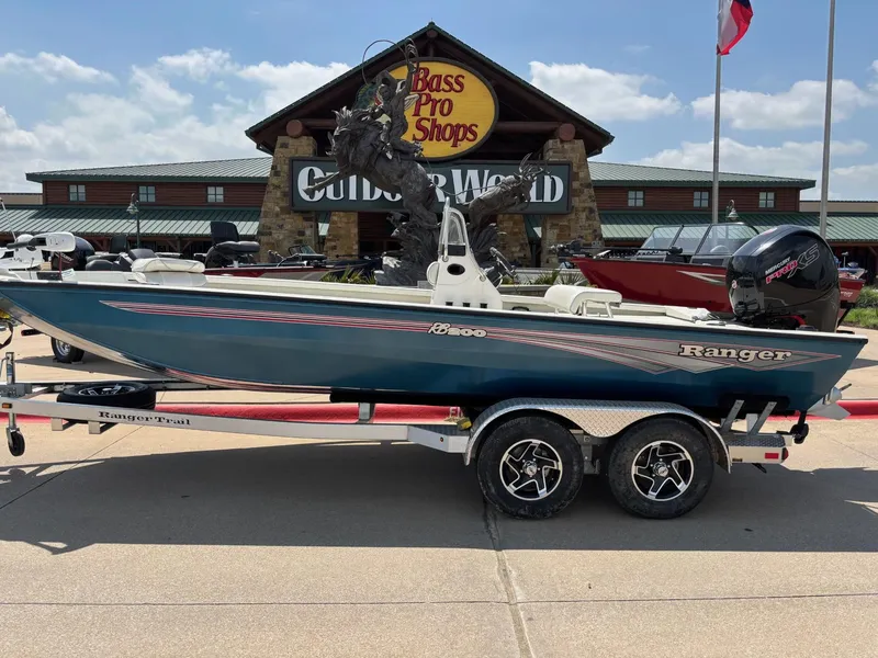 The Image of 2024 Ranger RB200 boat with Minn Kota Maxxum trolling motor on trailer. - 0