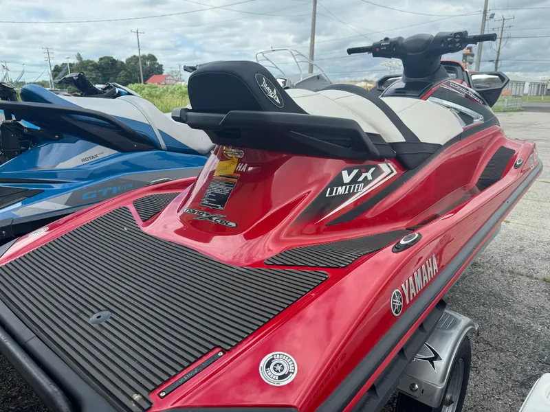Slide: The Image of 2016 Yamaha WaveRunner VX Limited in red, parked on a trailer. - 3
