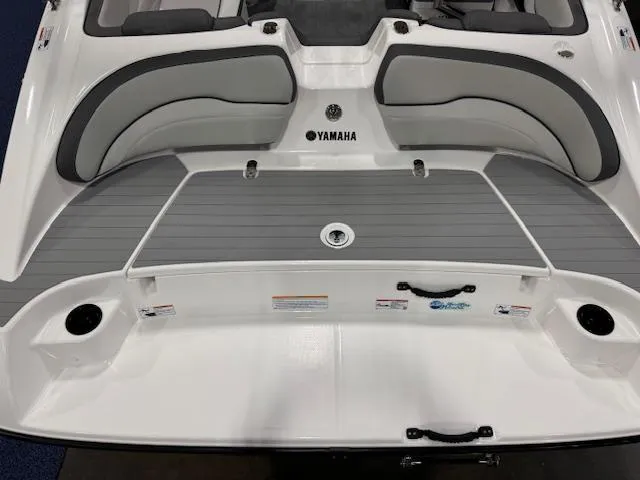 Slide: The Image of Engine compartment of 2025 Yamaha Boats SX190, showcasing high output engine design. - 14