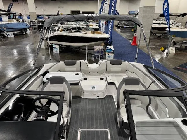 Slide: The Image of 2025 Yamaha Boats SX190 interior with sleek seating and modern design. - 4