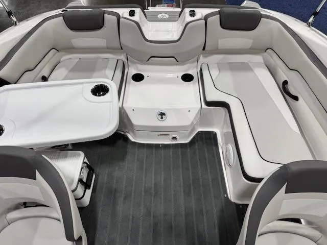 Slide: The Image of 2025 Yamaha Boats SX190 dashboard with steering wheel and control panel. - 8