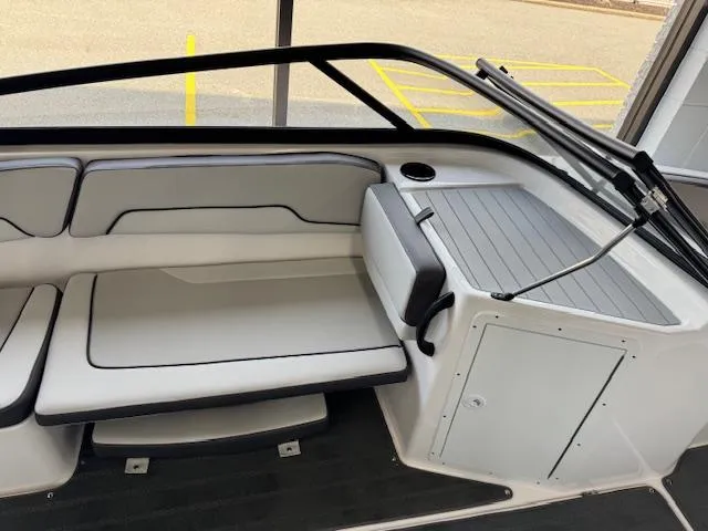 Slide: The Image of 2025 Yamaha Boats AR190 interior with sleek seating and modern design. - 8