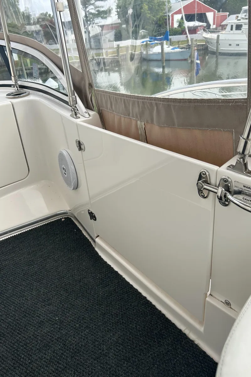 Slide: The Image of 2004 Silverton 39 Motor Yacht interior with marina view. - 12