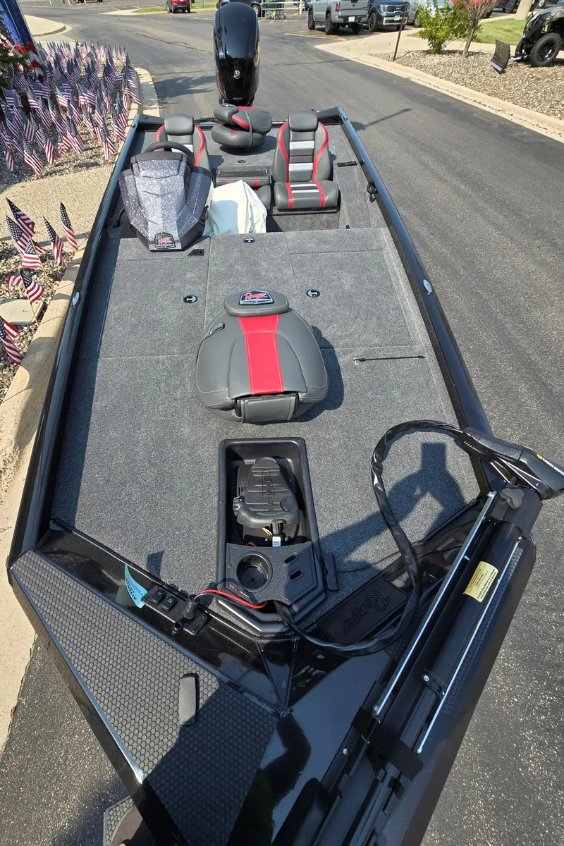 Slide: The Image of 2024 Ranger RT188 fishing boat interior with seating and storage compartments. - 5
