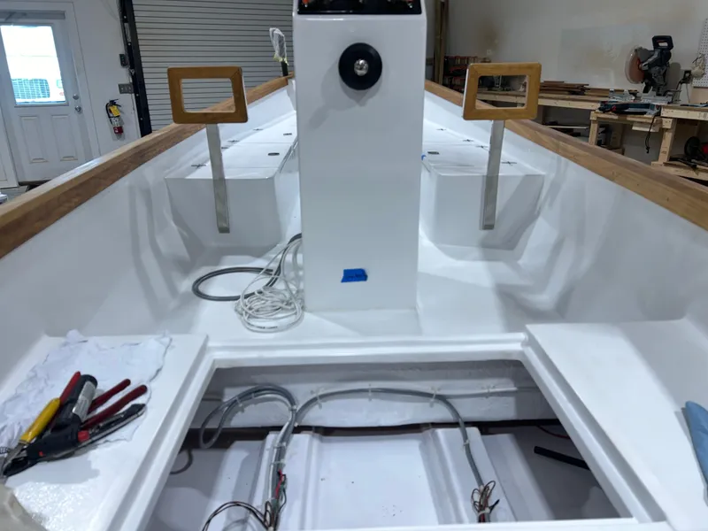 Slide: The Image of 2024 Caribiana Maracas boat interior under construction in a workshop. - 6