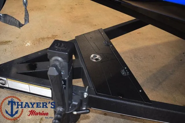 Slide: The Image of 2024 Nitro Z21 XL boat trailer with Thayer's Marine logo. - 31