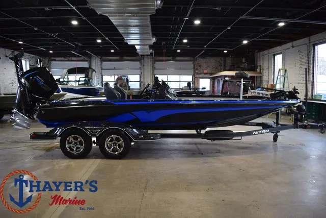 Slide: The Image of 2024 Nitro Z21 XL boat in showroom at Thayer's Marine. - 38
