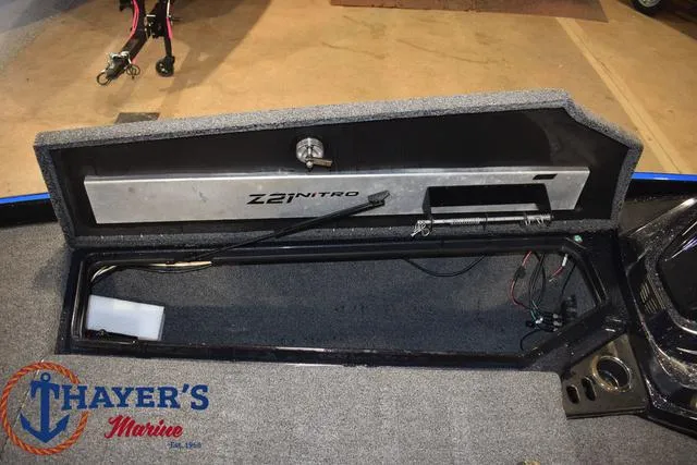 Slide: The Image of 2024 Nitro Z21 XL boat storage compartment at Thayer's Marine. - 41
