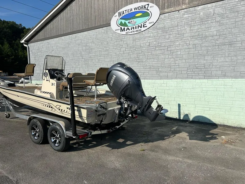 Slide: The Image of 2025 Xpress H20 BAY boat on trailer at Water Workz Marine. - 3