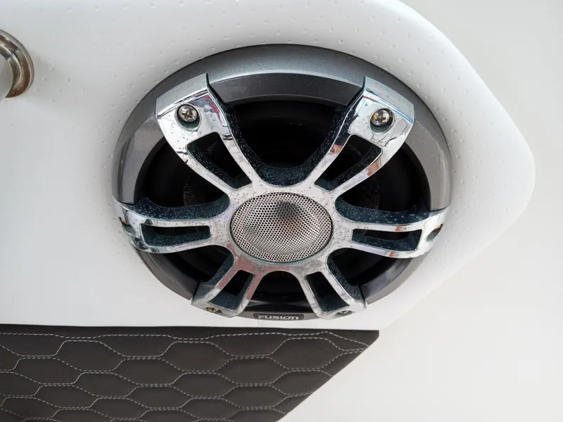 Slide: The Image of Close-up of a speaker on a 2022 Sea Ray SDX 250 Outboard boat. - 36