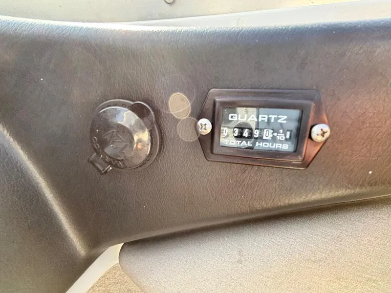 Slide: The Image of Hour meter on 2010 Bayliner 215 BR dashboard showing 369 hours. - 14