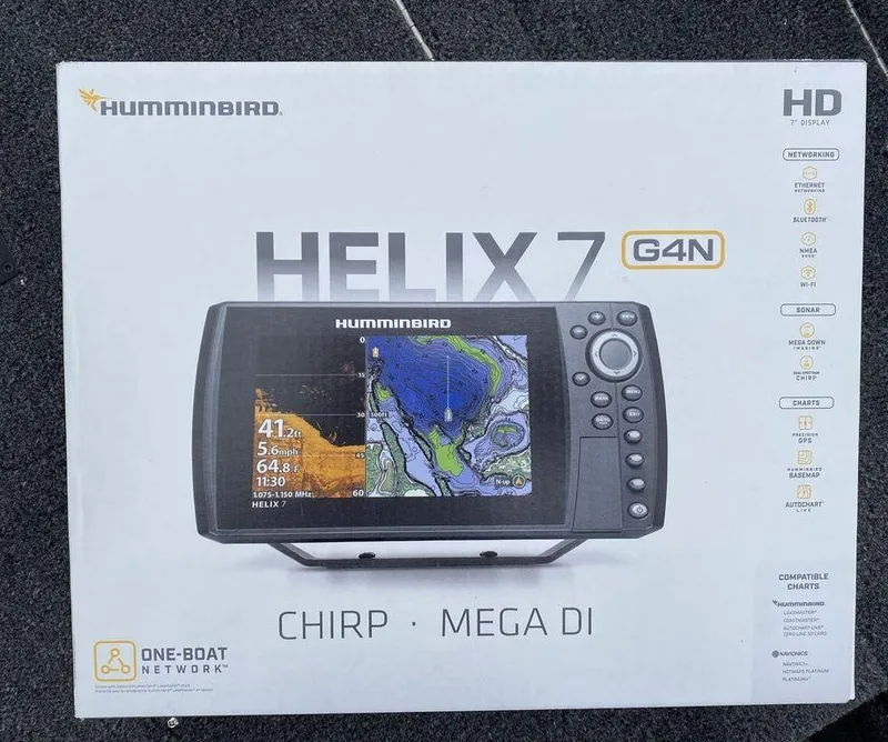 Slide: The Image of Humminbird Helix 7 G4N fish finder box with CHIRP and MEGA DI features. - 11